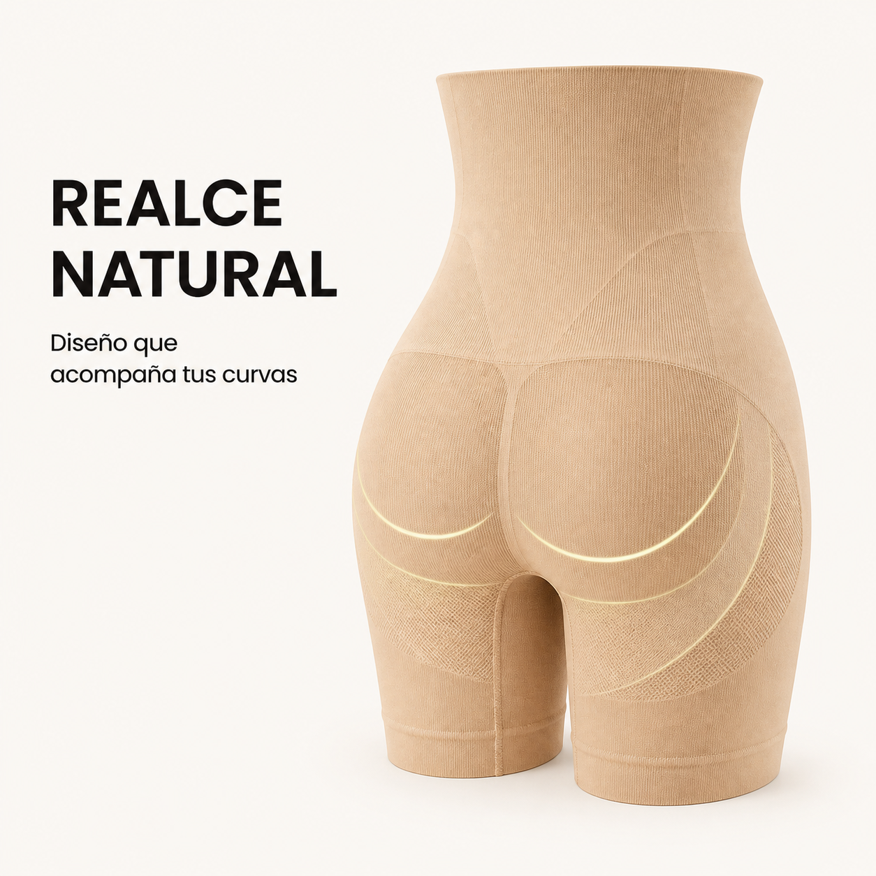 Short Moldeador F50 de Cintura Alta | Control de Abdomen y Realce de Glúteos — detalle de realce natural