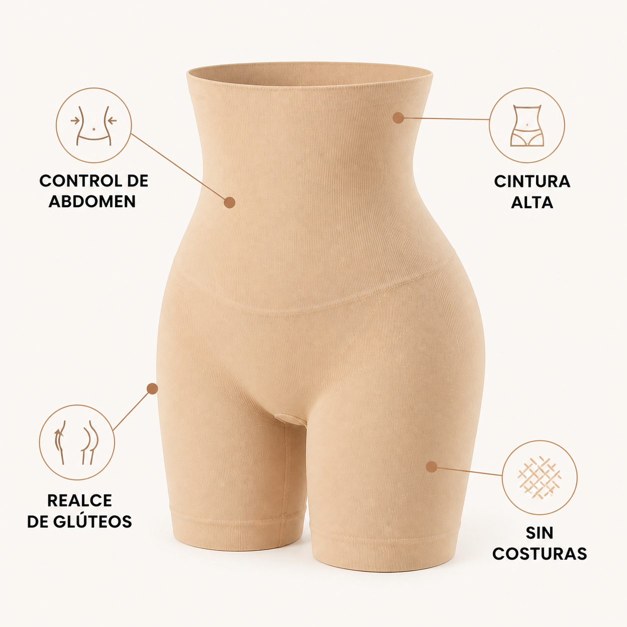Short Moldeador F50 de Cintura Alta | Control de Abdomen y Realce de Glúteos — control de abdomen, cintura alta, realce y diseño sin costuras