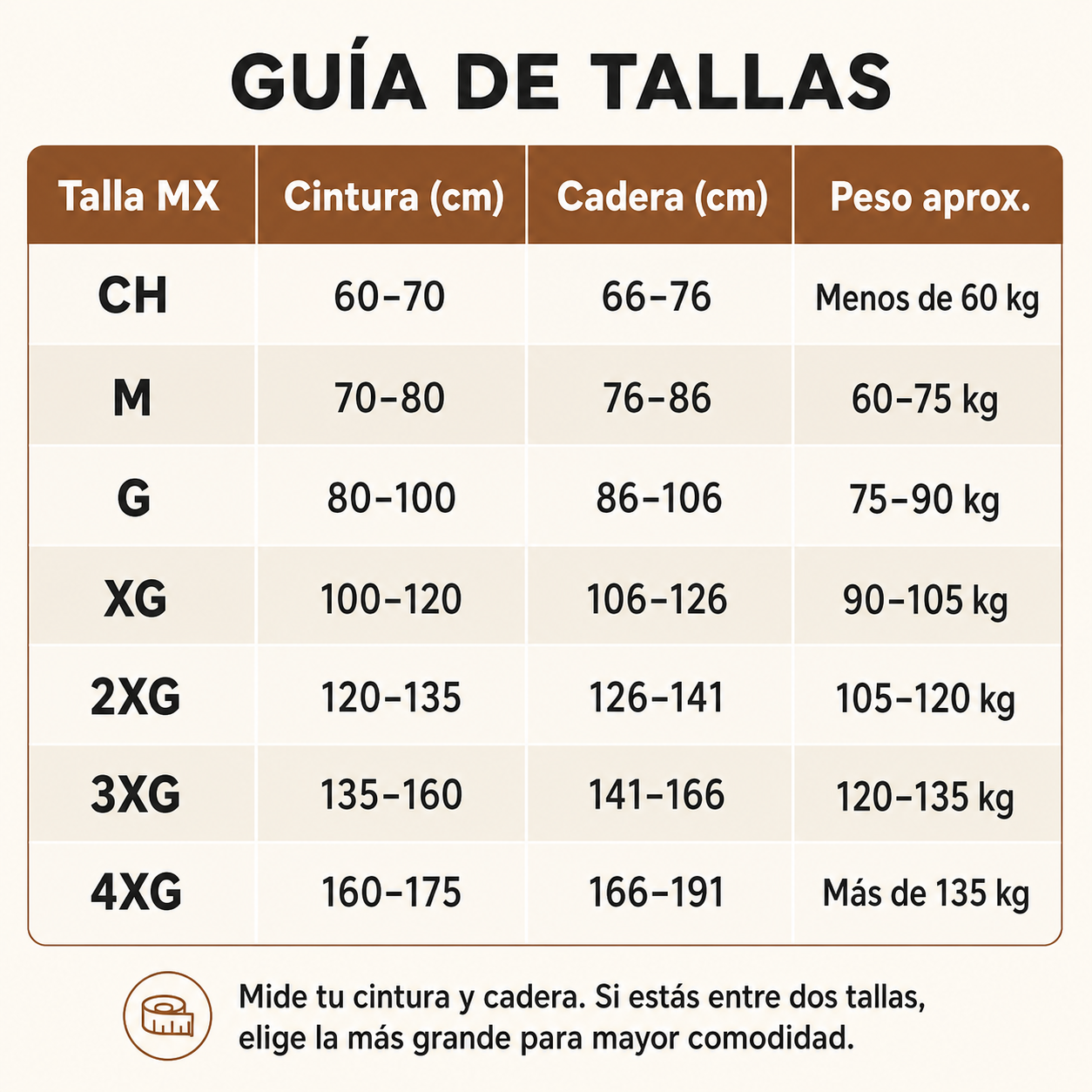 Short Moldeador F50 de Cintura Alta | Control de Abdomen y Realce de Glúteos — guía de tallas México